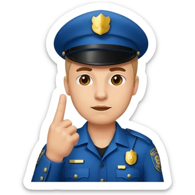 middle finger emoji cop sticker
