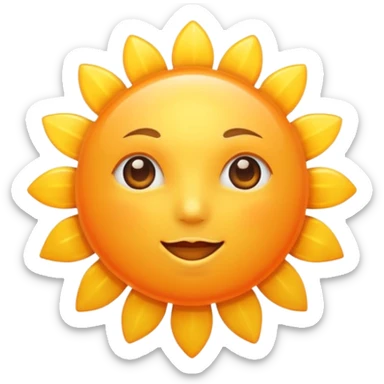 Orange heart sun sticker