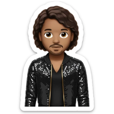 Avant, R&B Singer (b.1978) with dark brown hair, black sequin outfit sticker