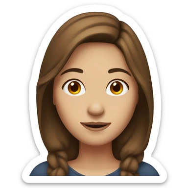 Woman with brown hair and middle part sticker