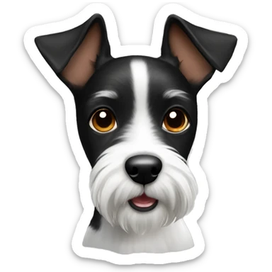 black and white mini fox terrier dog sticker