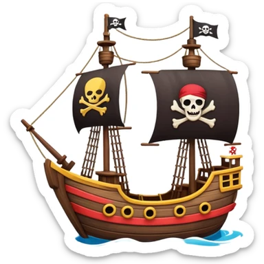simple small Pirate Ship Ride sticker