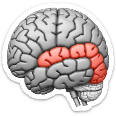 A brain with a loading bar which is filling underneath sticker