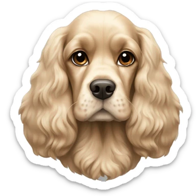 A light-colored cocker spaniel with a crest.  sticker