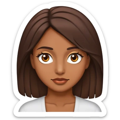 Uma mulher parda de olhos castanhos com cabelo médio  sticker