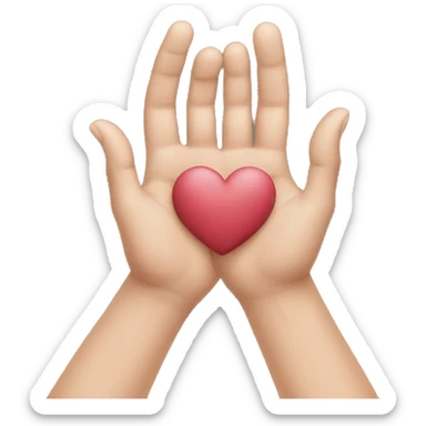 hands forming a heart sticker