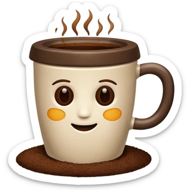 COFFEE CUP AND GROUNDS sticker