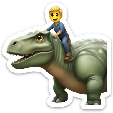 Dinosaure sur un hippopotame sticker