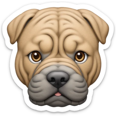 Grey blue shar pei with hazel eyes sticker