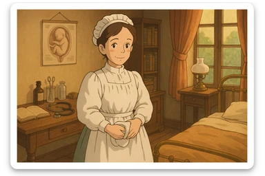 victorian midwife sticker