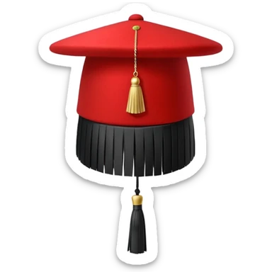 classic red fez hat with black tassel sticker
