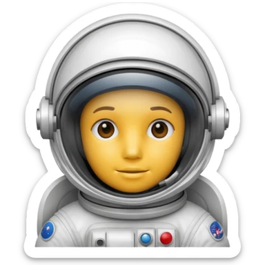 Astronaut helmet with White fiberglass material with subtle panel lines. sticker