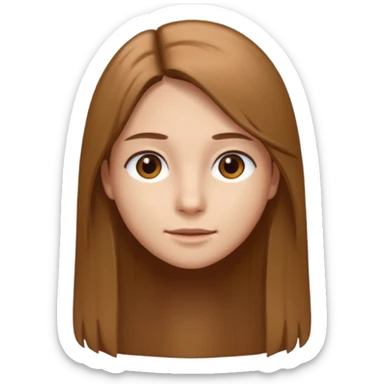 30 yr light brown hair long straight hair, brown eyes sticker
