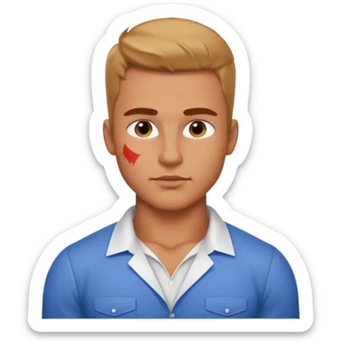 Hot engineer with kiss marks and muscles sticker