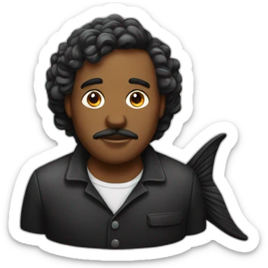 Homme noir déguisé en poisson sticker