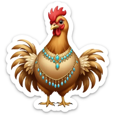 Silkie rooster belly dancing sticker