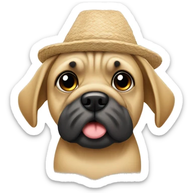 Mops mit einem Hut sticker