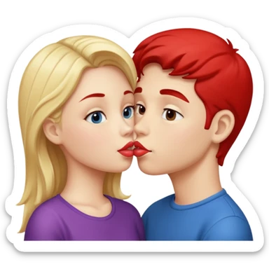 Girl and boy kissing each others lips  sticker