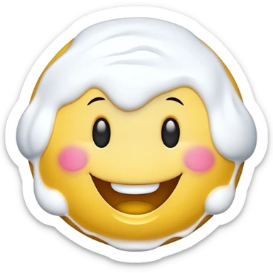 Smiley face with white icing all over face sticker