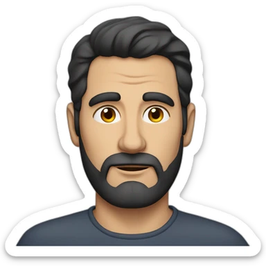 dark-haired Spanish man without beard without moustache, 50 years old sticker