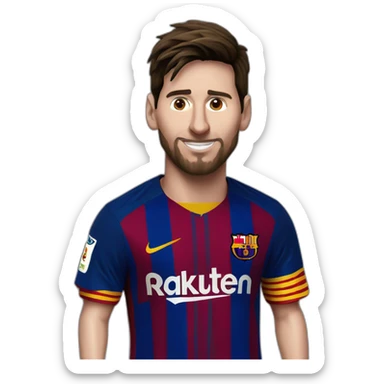 lionel messi with barça shirt sticker
