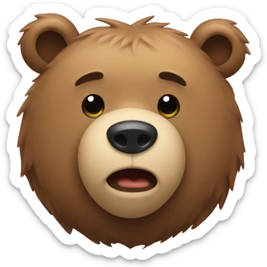 Tired bear sticker
