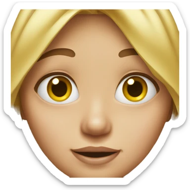 Girl with goo face sticker