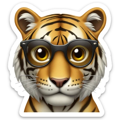 tigre con gafas de sol y con joyas sticker