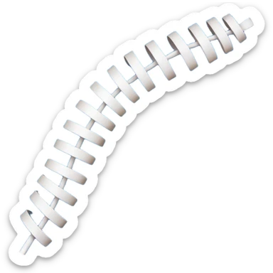 con of a single-stranded mRNA shaped as a half-helix; simple curved ribbon with small ticks for bases; balanced symmetry; flat vector, high contrast, transparent background, no text; suitable for app icon or presentation. sticker