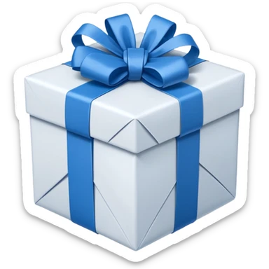 present inblue white sticker