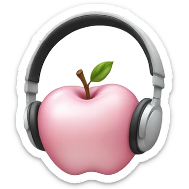 pale pink apple headphones sticker