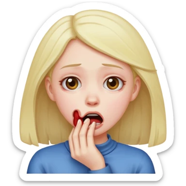 girl choking in despair sticker