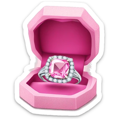 diamond ring in pink a box sticker