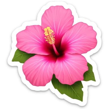 Pink hibiscus flower sticker