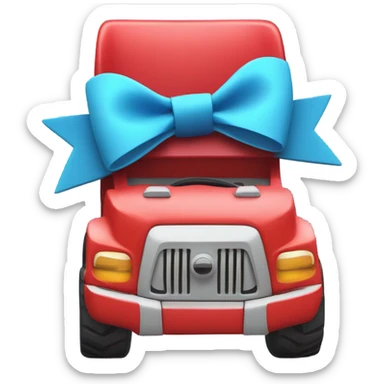 a bow on top of a red ride on toy UTV for kids sticker