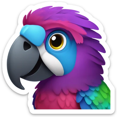Smiling loving violet parrot sticker