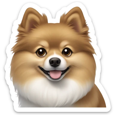 pomeranian-spitz mix light brown and white with gray ears  sticker