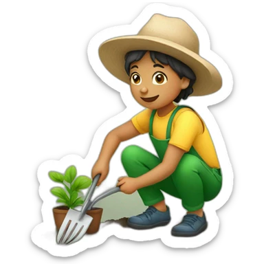 kid gardening  sticker