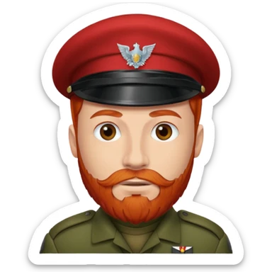 male soldier red hair style and bead sticker