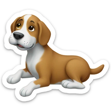 Dog rolling in the yard sticker