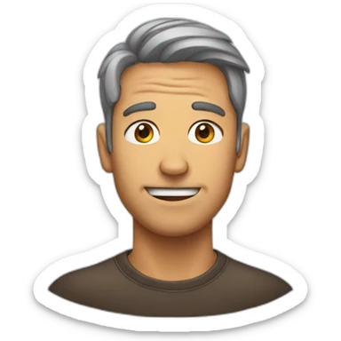 Man face with dog ear sticker