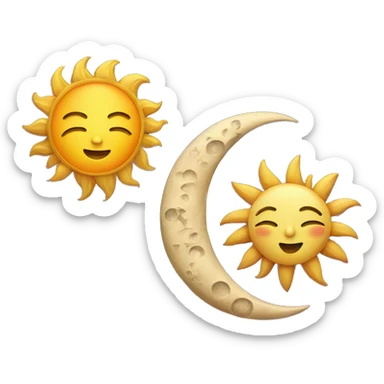 sun & moon with celestial details sticker