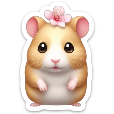 small hamster cherryblossom body sticker