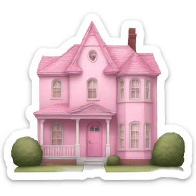 pastel pink house sticker
