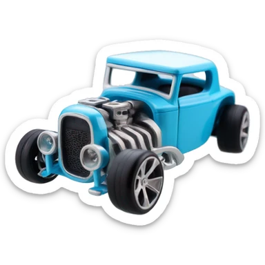 Baby blue Barbie Hot wheels Bone Shaker street rod sticker