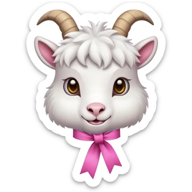 goat with ribbon pookie sticker