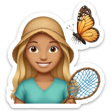 butterfly catcher sticker