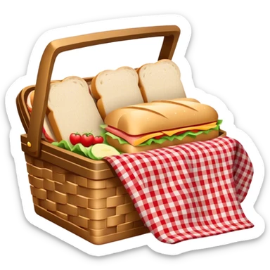 Cozy cottagecore Picnic basket sticker