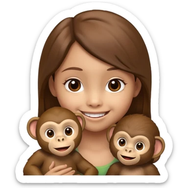 8 year old child girl look like 🐒 sticker