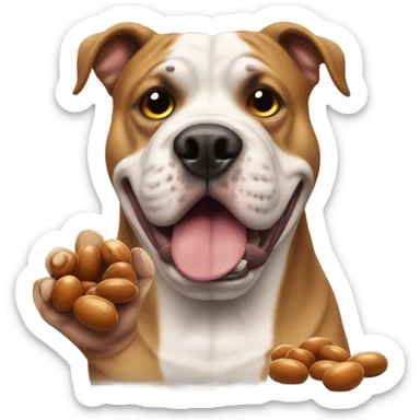 xl bully dog holding a bean  sticker